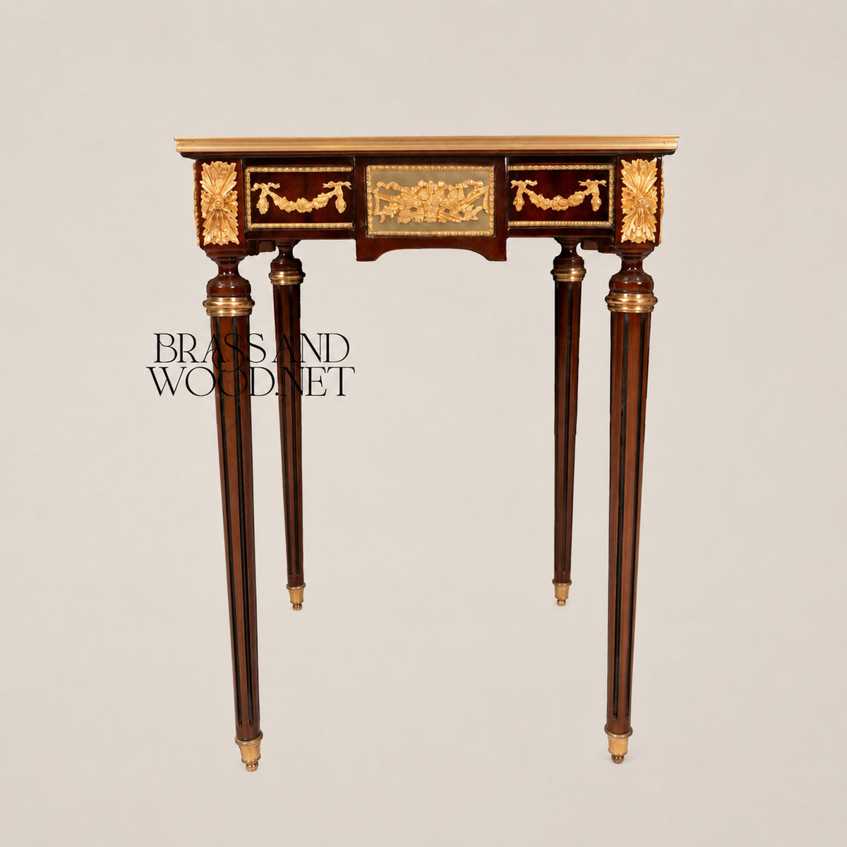 Louis XVI Floral Marquetry & Turned Wood Table Set