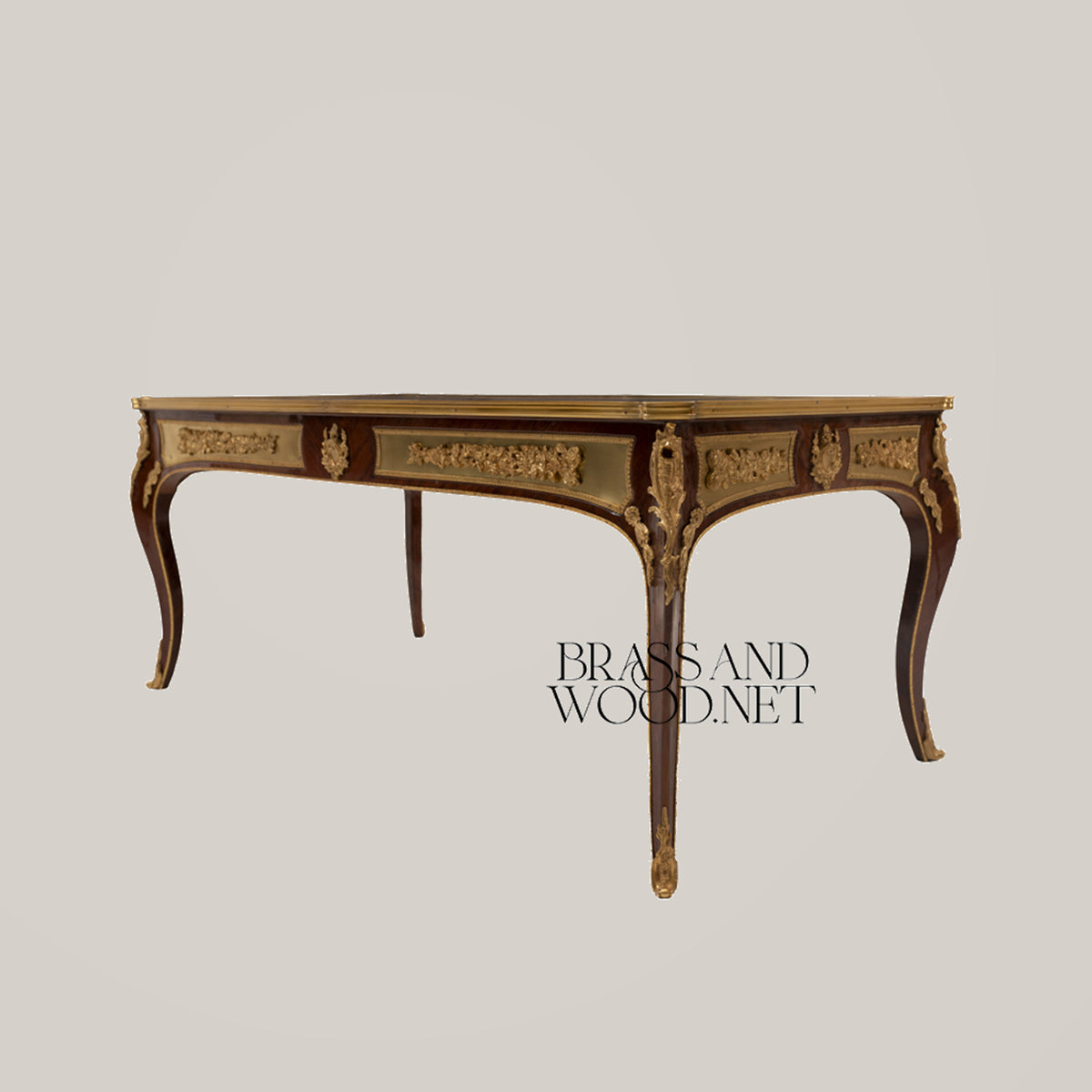 Louis XV Sunburst Marquetry & Porcelain Table Set