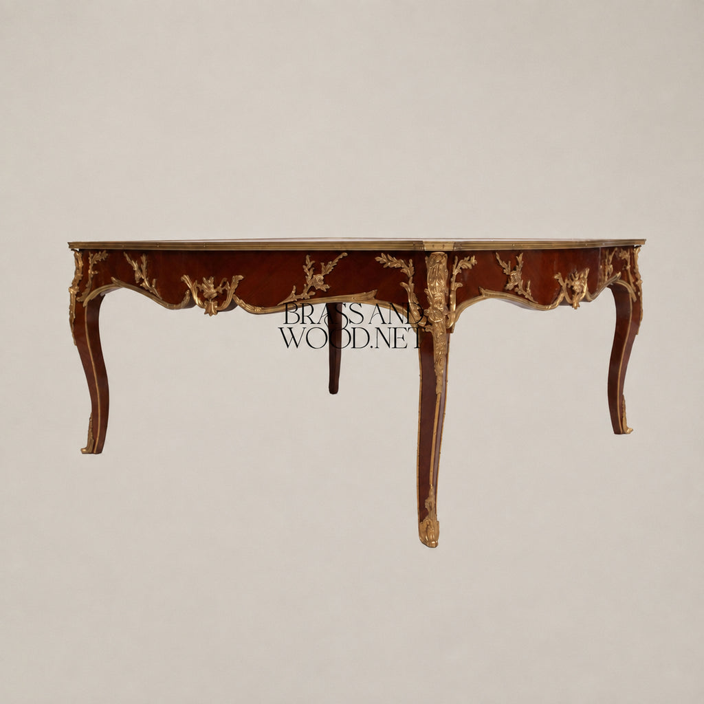Louis XV Serpentine Marquetry & Gilt Bronze Table Set of 3