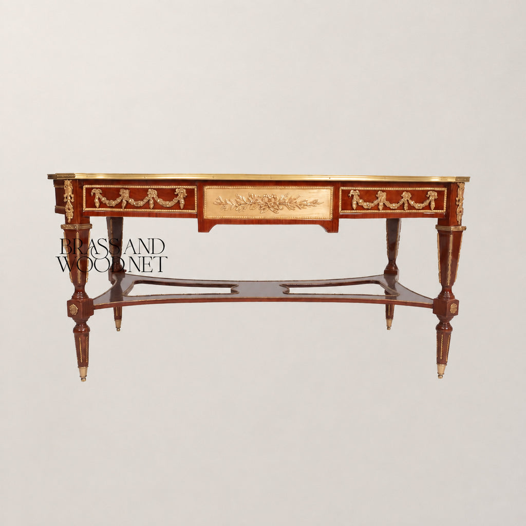Louis XVI Rose Marquetry & Ormolu Garland Table Set