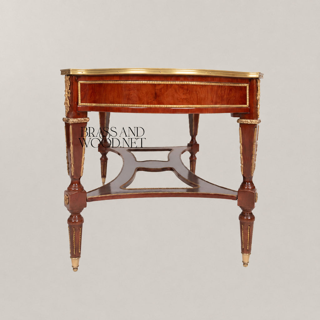 Louis XVI Rose Marquetry & Ormolu Garland Table Set