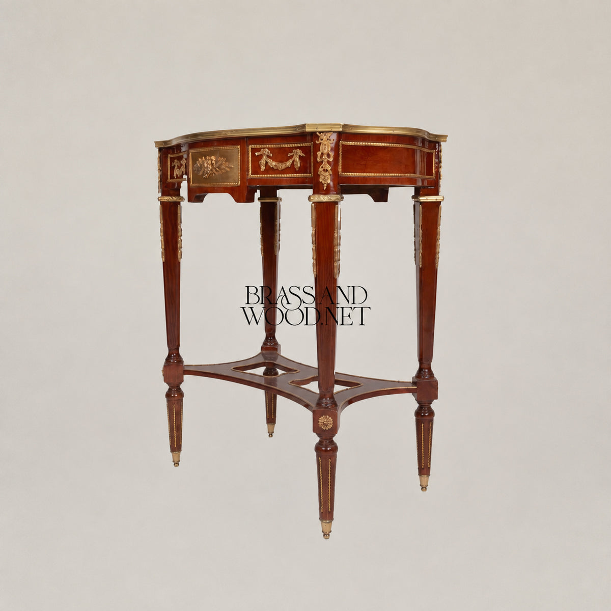 Louis XVI Rose Marquetry & Ormolu Garland Table Set