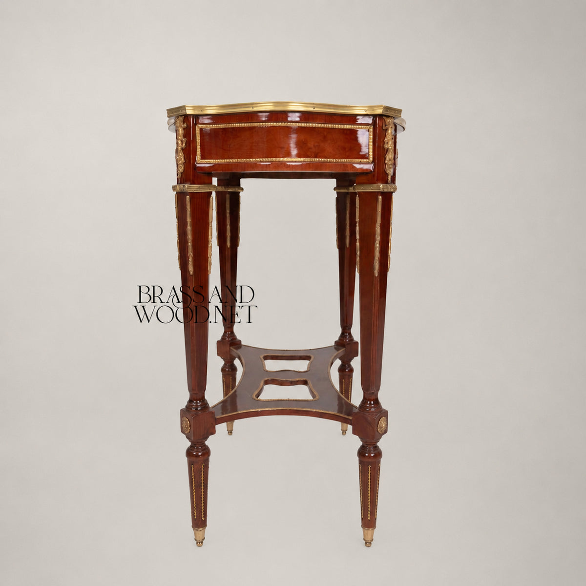 Louis XVI Rose Marquetry & Ormolu Garland Table Set