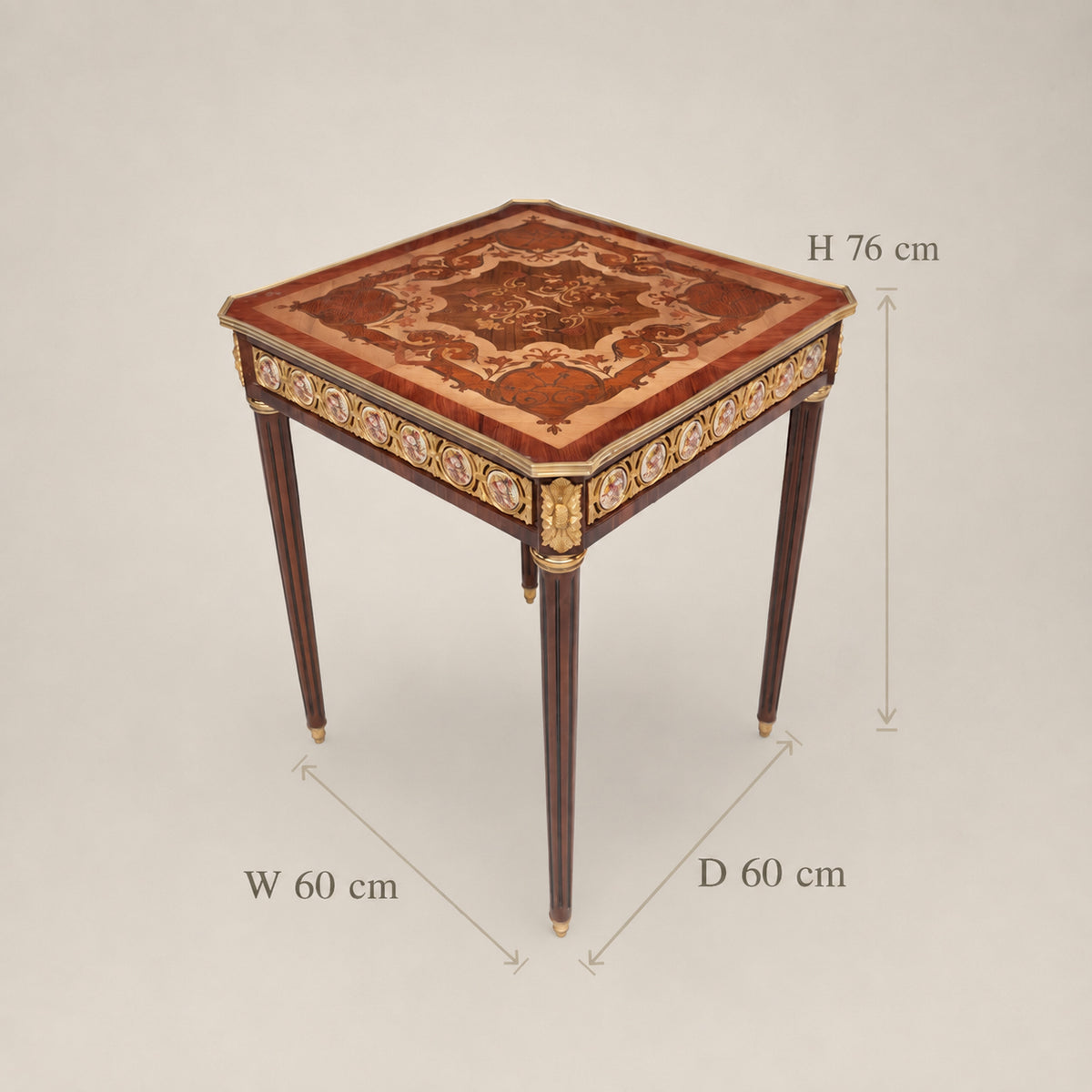 Louis XV Shell Inlay Coffee & Corner Table Set with Gold Leaf Carvings