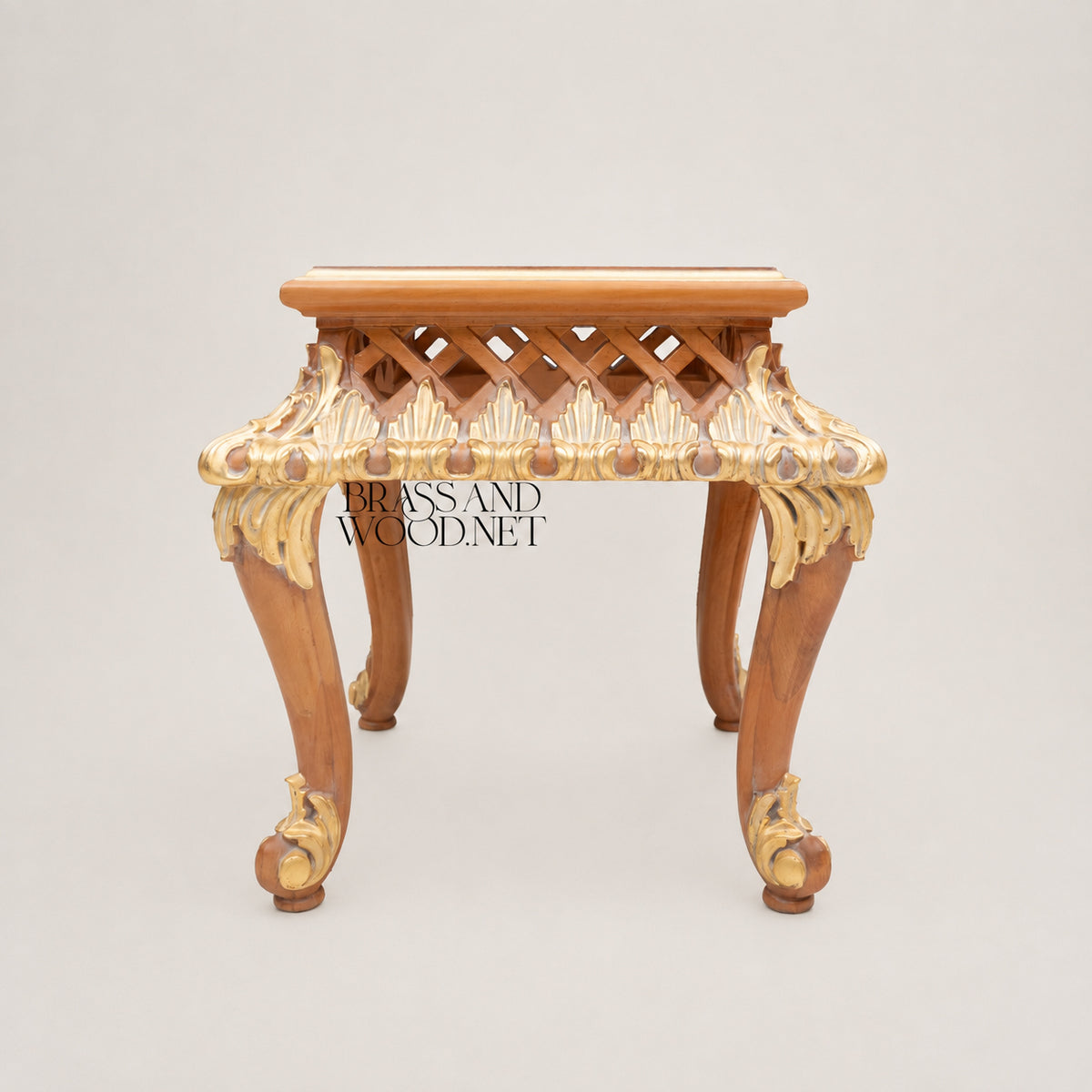 Louis XV Rococo Gold Leaf & Marquetry Table Set