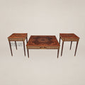 Louis XVI Sunburst Marquetry & Brass Gallery Table Set