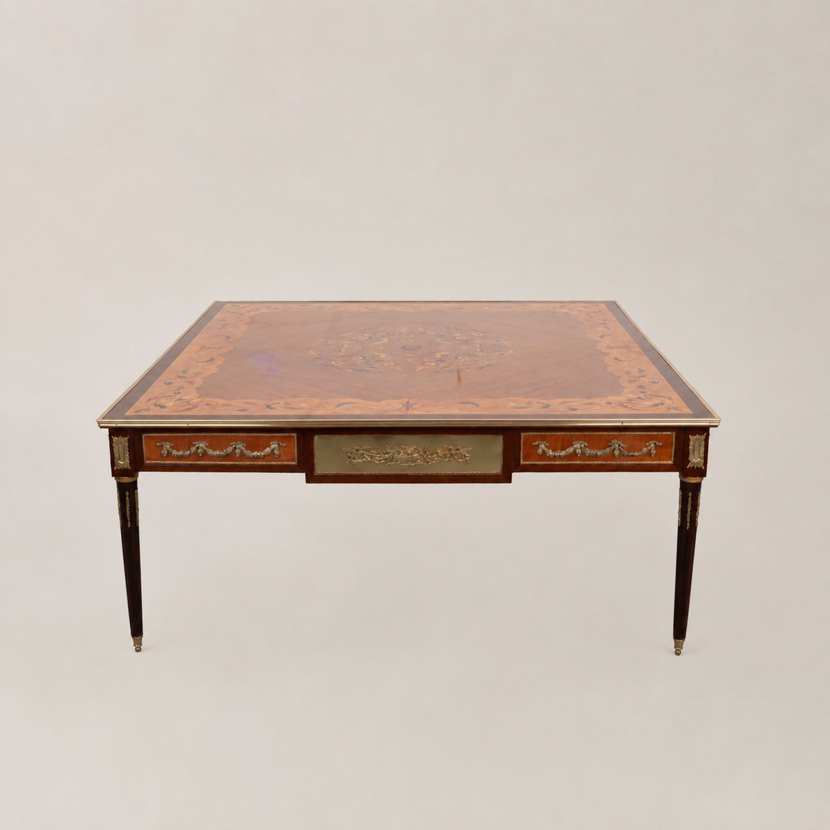Louis XVI Marquetry Medallion Tea & Corner Table Set