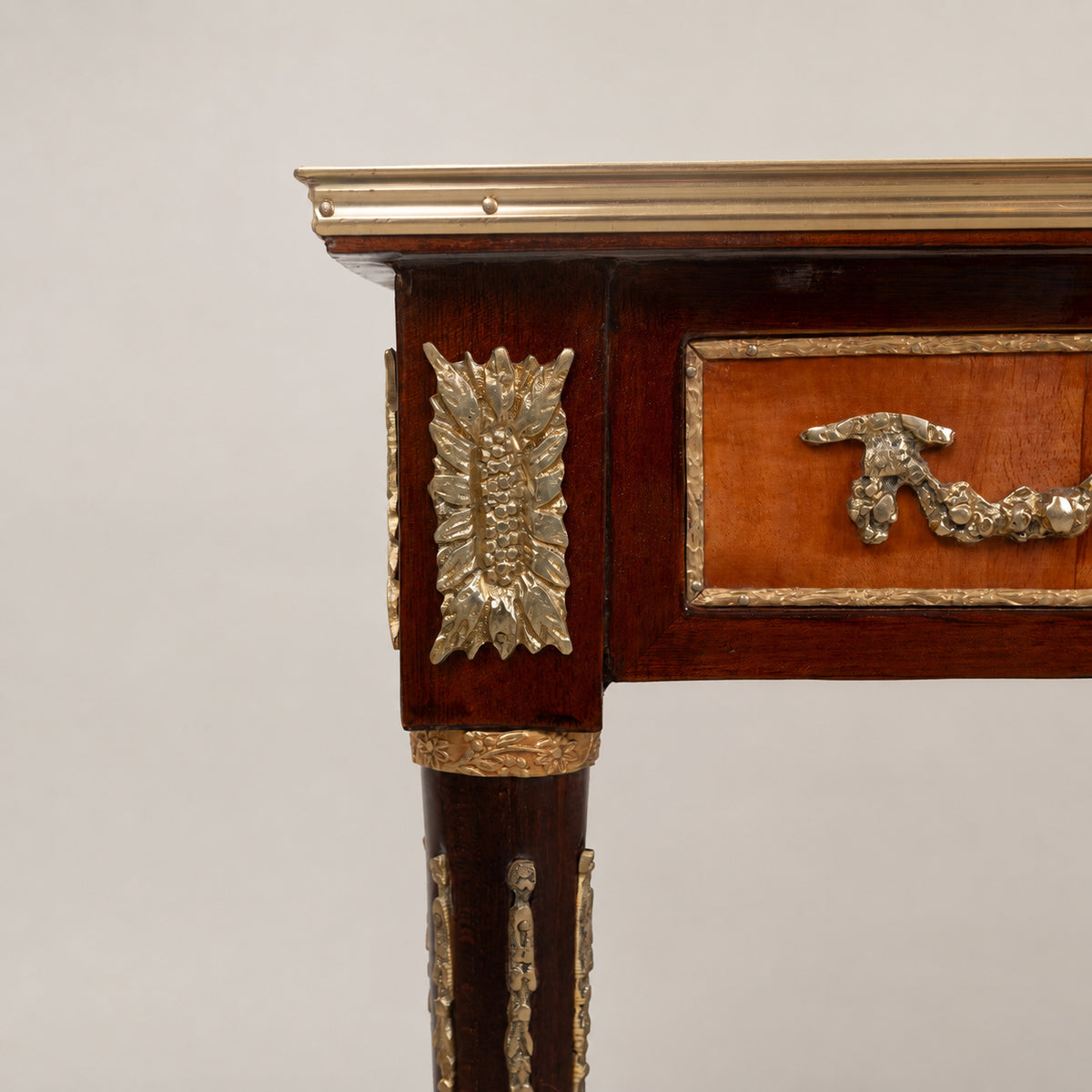 Louis XVI Marquetry Medallion Tea & Corner Table Set