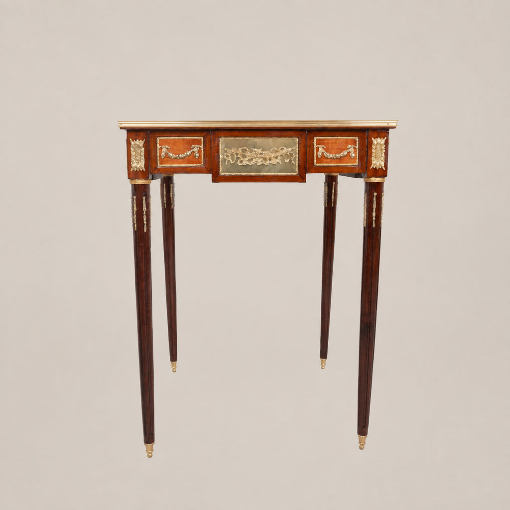 Louis XVI Marquetry Medallion Tea & Corner Table Set