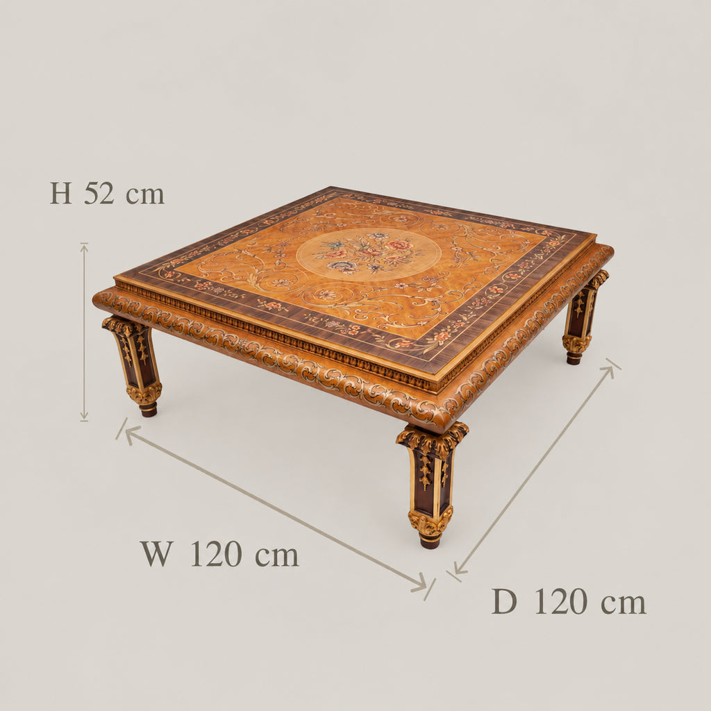 Empire Floral Marquetry Coffee & Corner Table Set