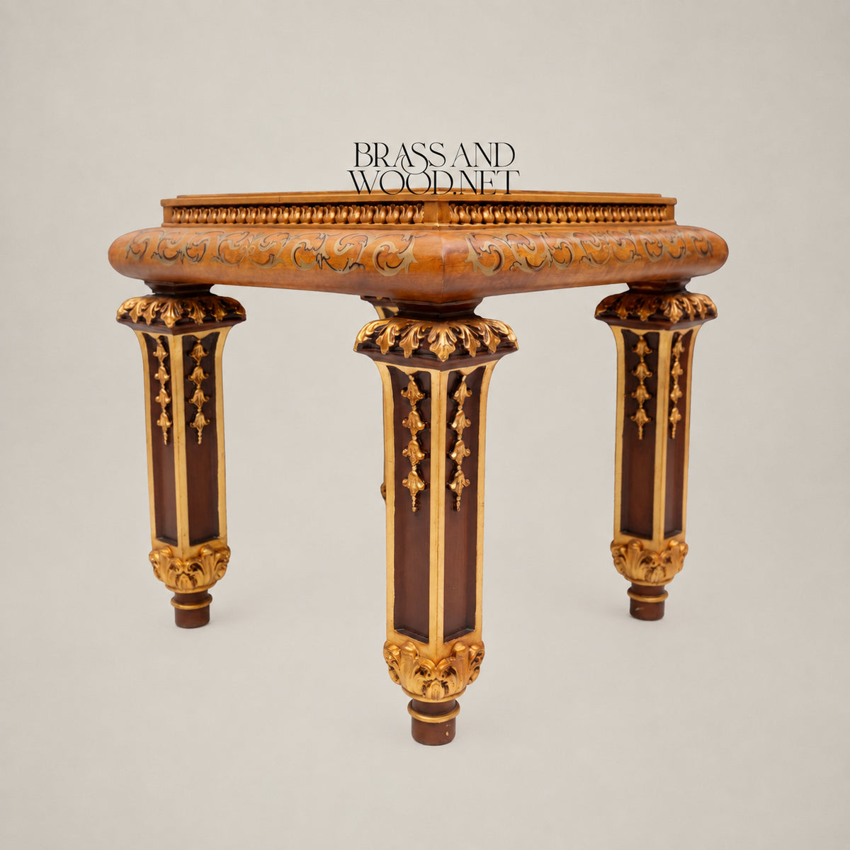 Empire Floral Marquetry Coffee & Corner Table Set