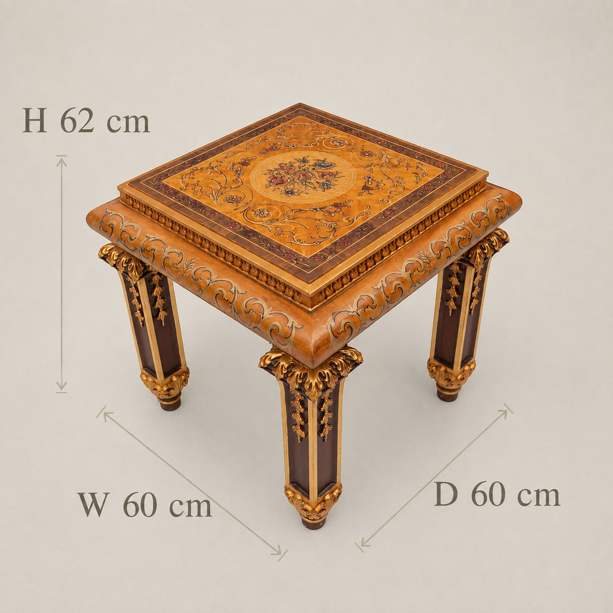 Empire Floral Marquetry Coffee & Corner Table Set