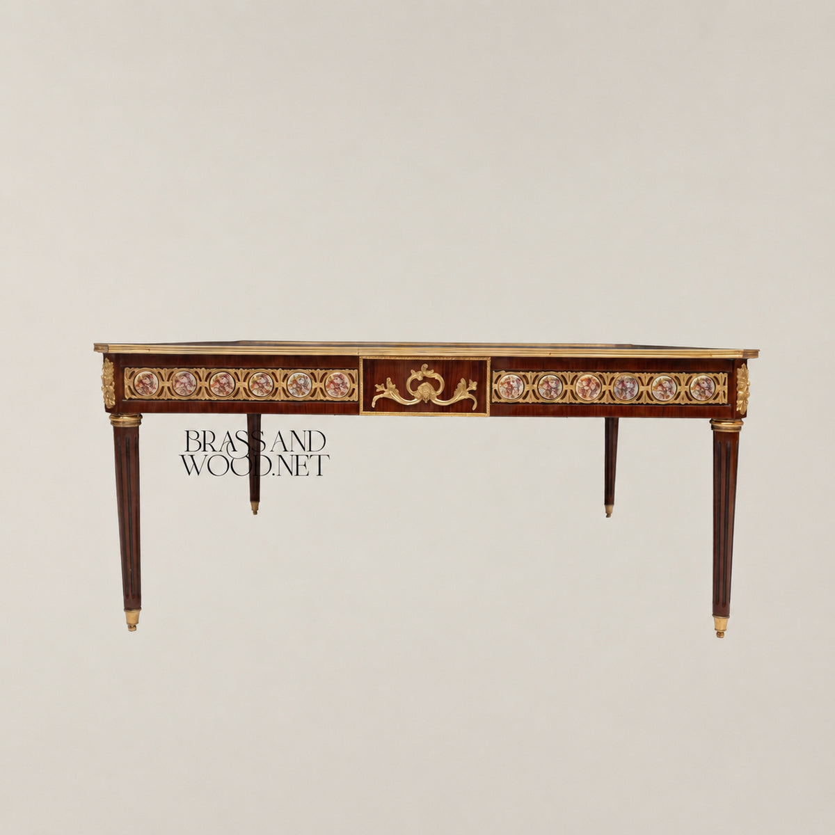 Louis XVI Ormolu & Painted Porcelain Table Set of 3