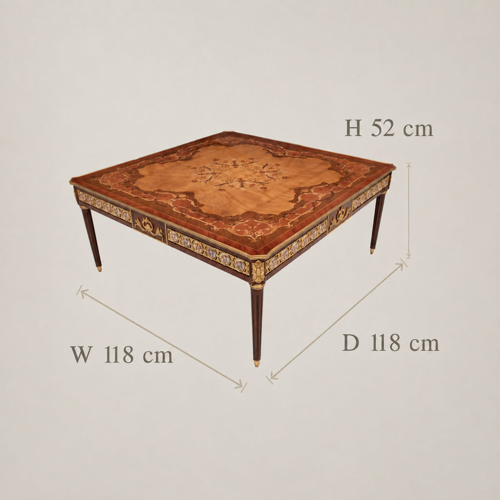 Louis XVI Ormolu & Painted Porcelain Table Set of 3