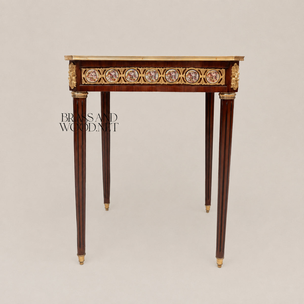 Louis XVI Ormolu & Painted Porcelain Table Set of 3