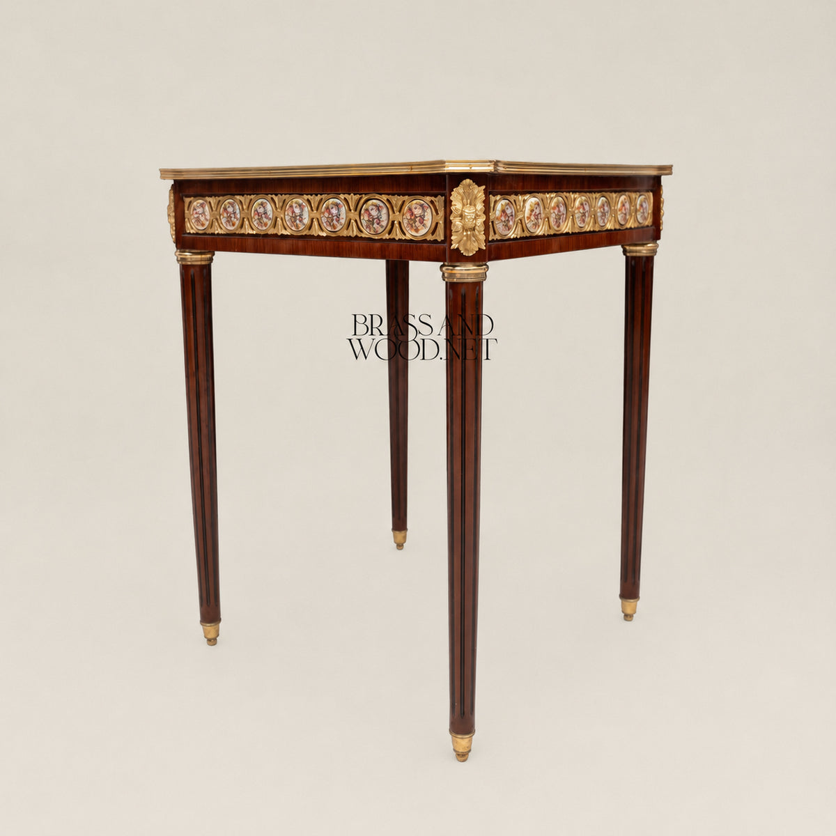 Louis XVI Ormolu & Painted Porcelain Table Set of 3