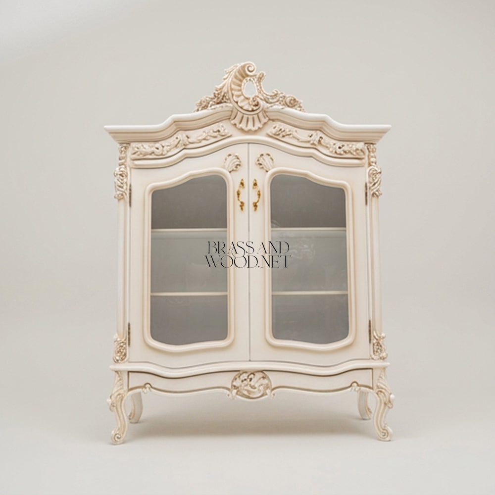 Wooden Display Cabinet with Glass Back & Light