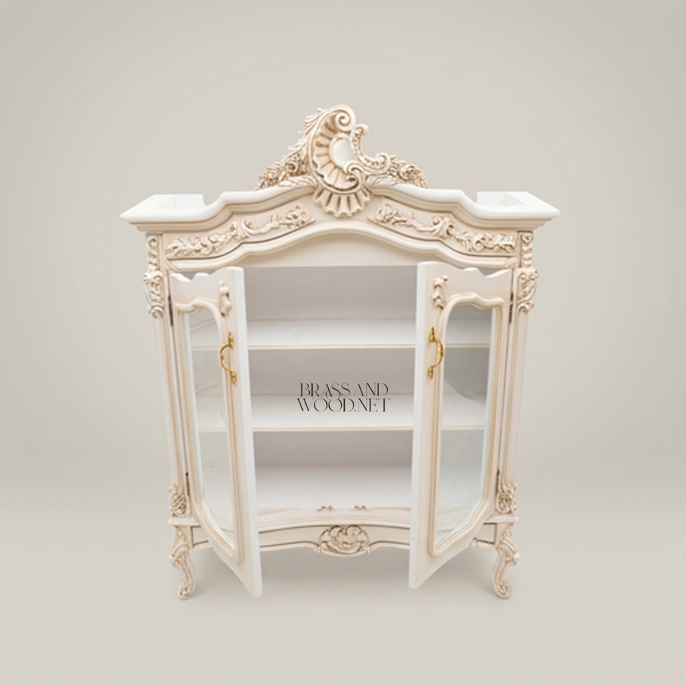 Wooden Display Cabinet with Glass Back & Light