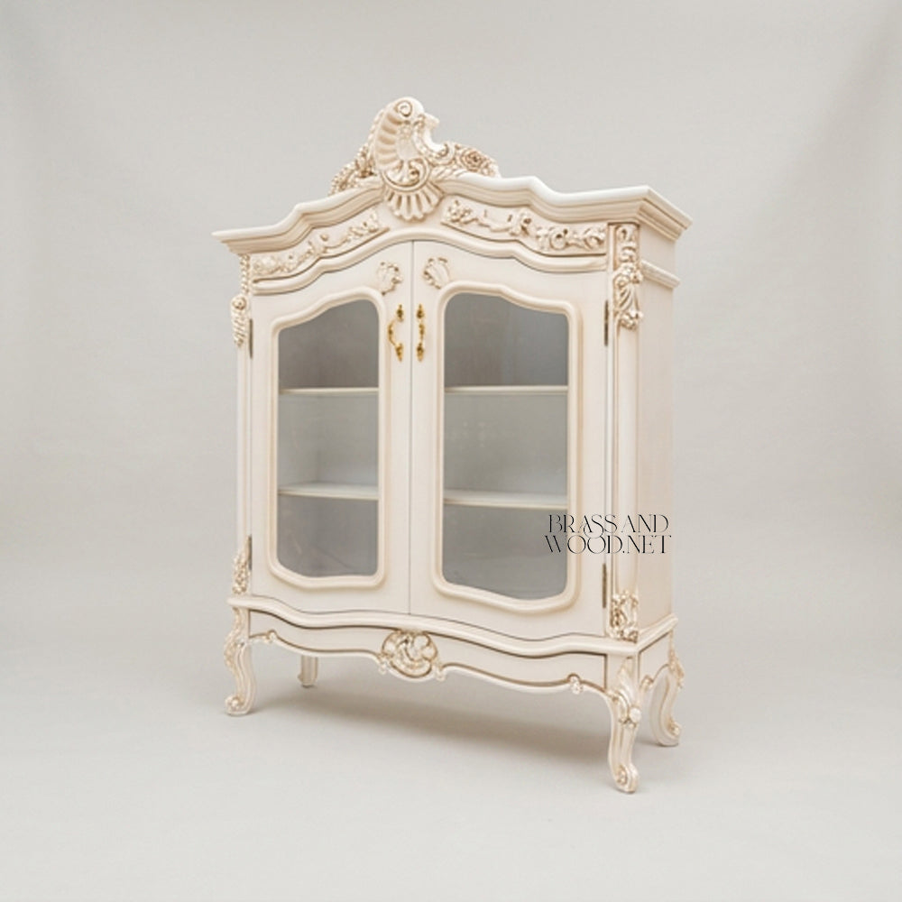 Wooden Display Cabinet with Glass Back & Light