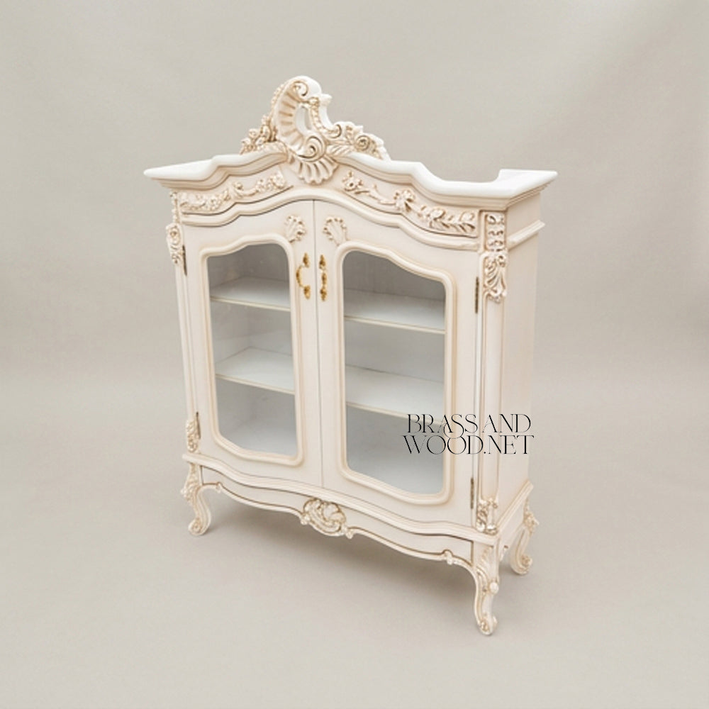Wooden Display Cabinet with Glass Back & Light