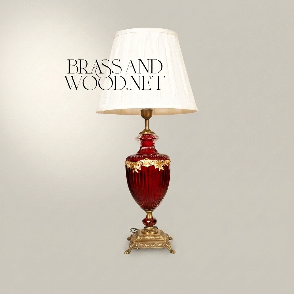 Belle Époque Ruby Glass Urn Table Lamp with Gilt Bronze Mounts