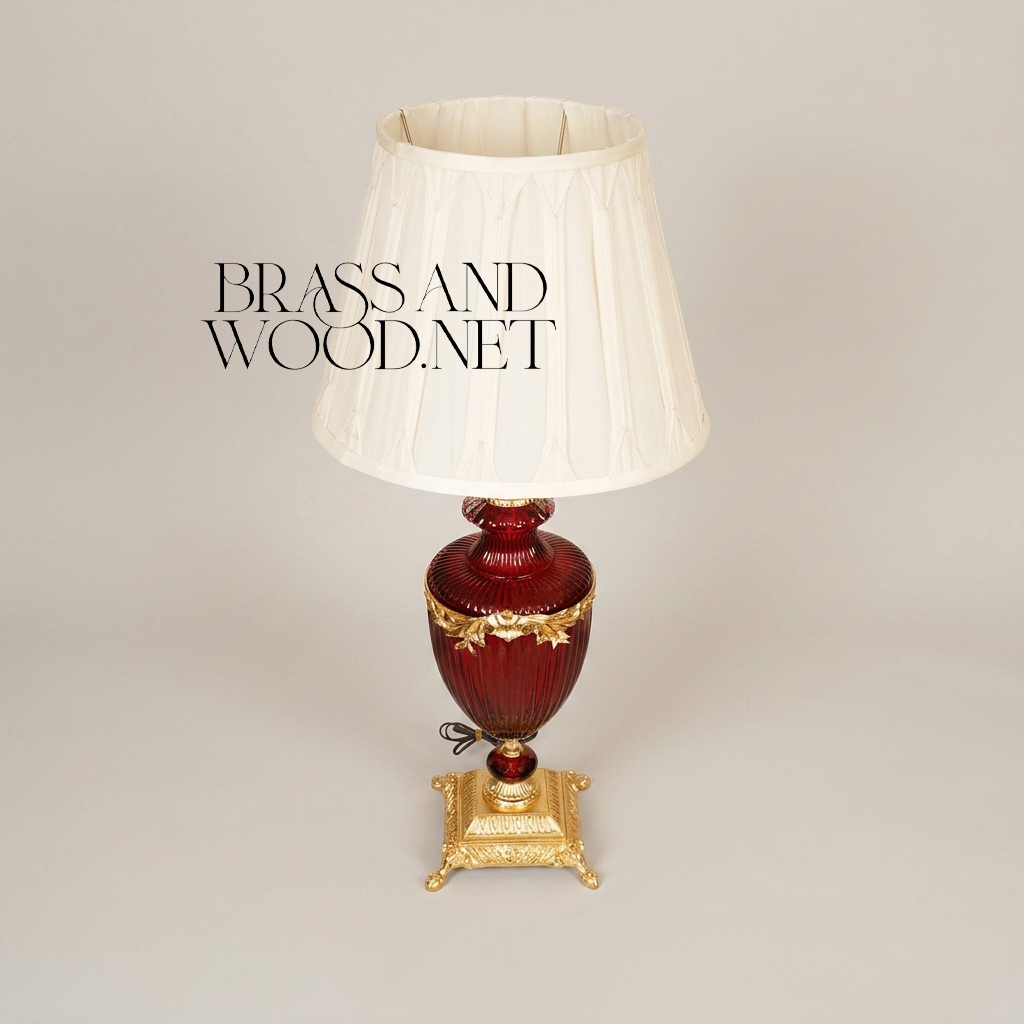 Belle Époque Ruby Glass Urn Table Lamp with Gilt Bronze Mounts