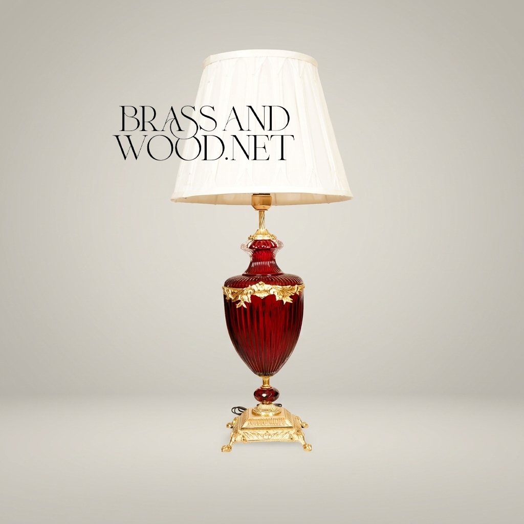 Belle Époque Ruby Glass Urn Table Lamp with Gilt Bronze Mounts