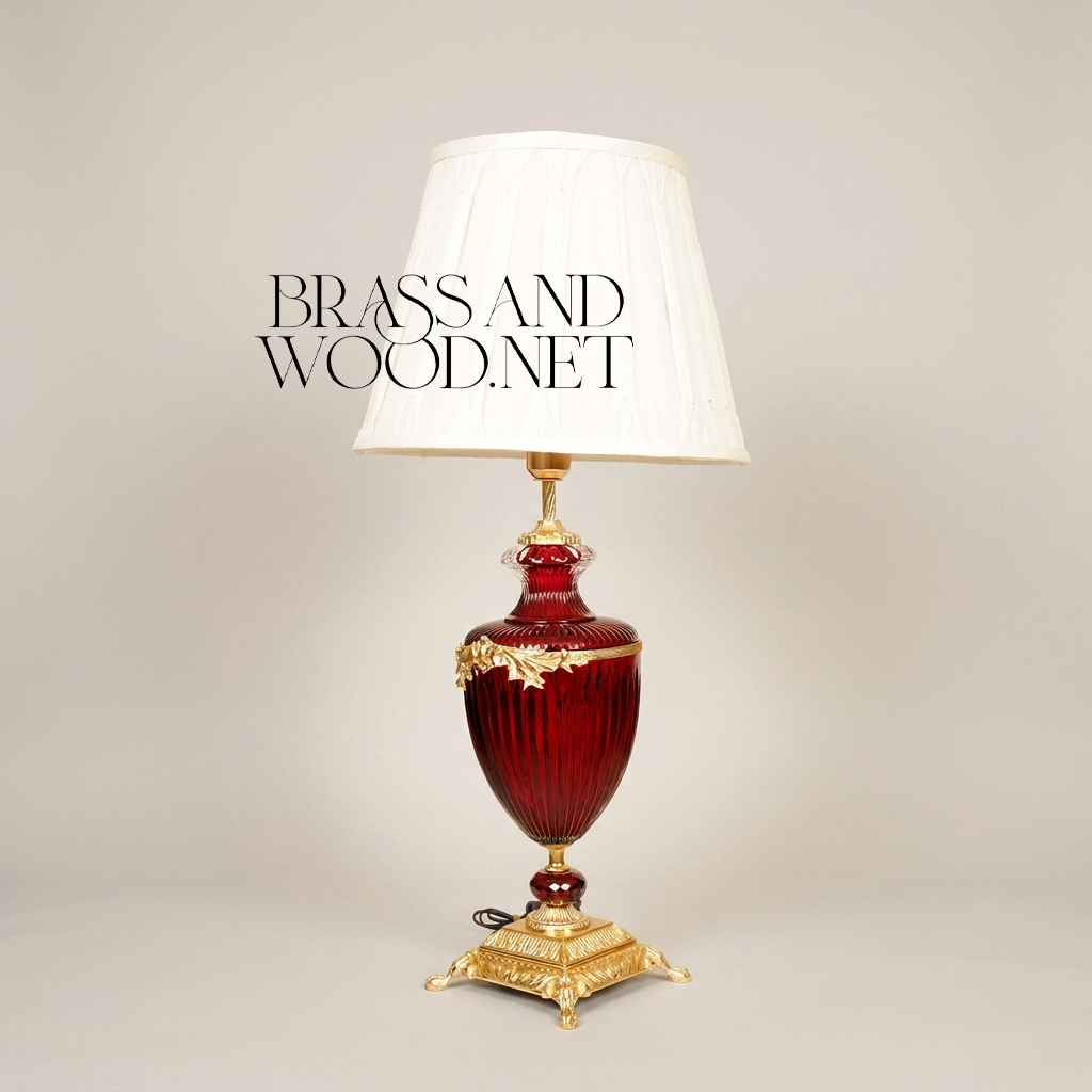 Belle Époque Ruby Glass Urn Table Lamp with Gilt Bronze Mounts