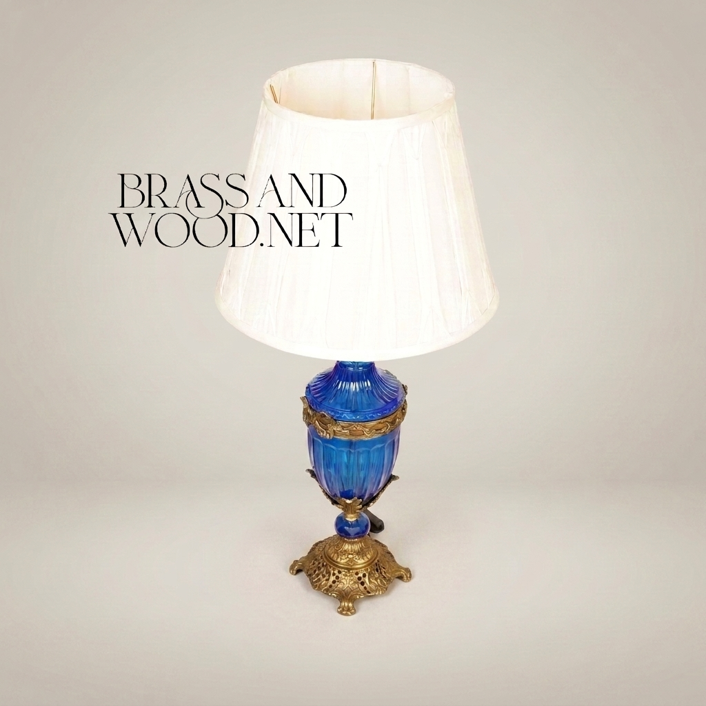 Napoleon III Cobalt Glass Urn Table Lamp with Ormolu Brass Mounts