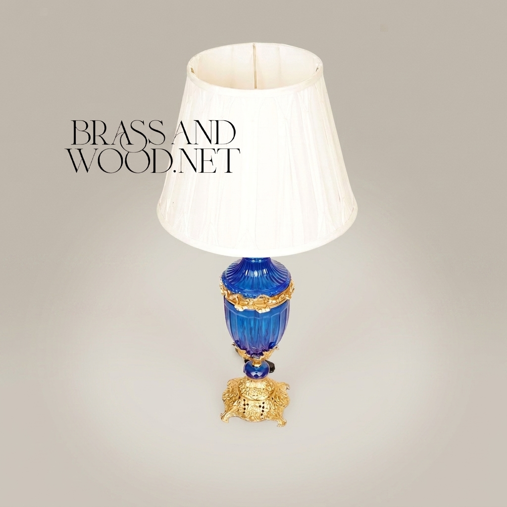 Napoleon III Cobalt Glass Urn Table Lamp with Ormolu Brass Mounts