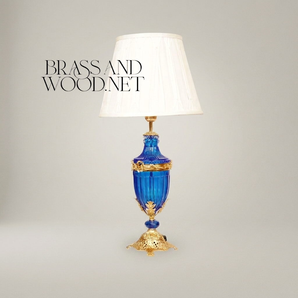 Napoleon III Cobalt Glass Urn Table Lamp with Ormolu Brass Mounts