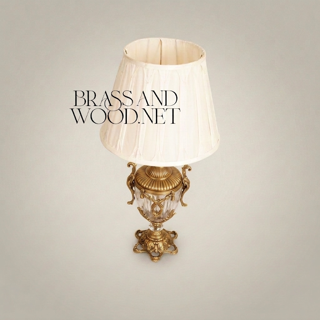 Rococo Revival Crystal Urn Table Lamp with Gilt Brass Acanthus Mounts