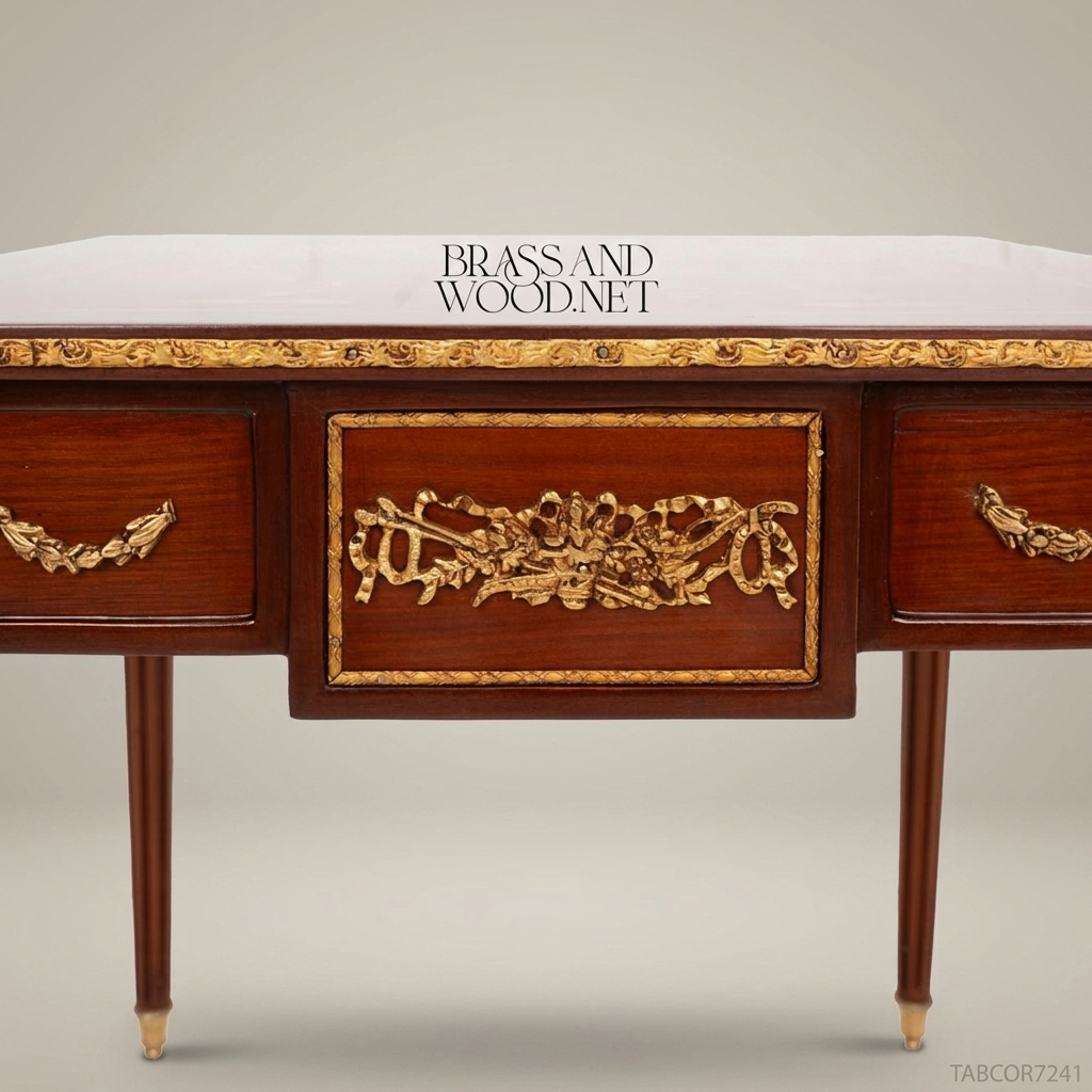 Classic Side Table - Turned Wood & Brass