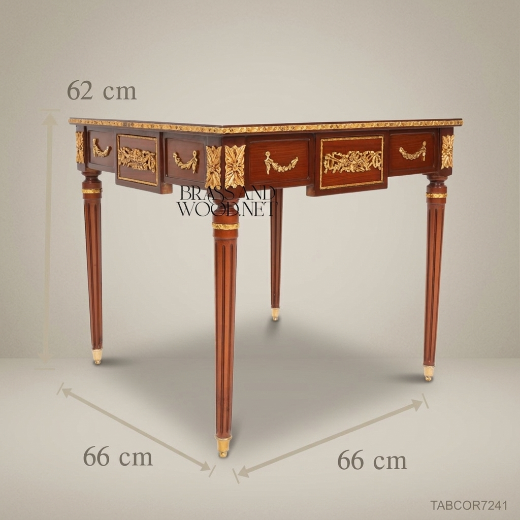 Classic Side Table - Turned Wood & Brass