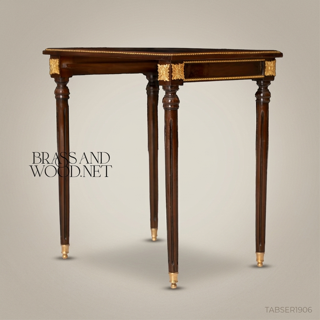 Brown Nesting Serving Table Set - Model 5