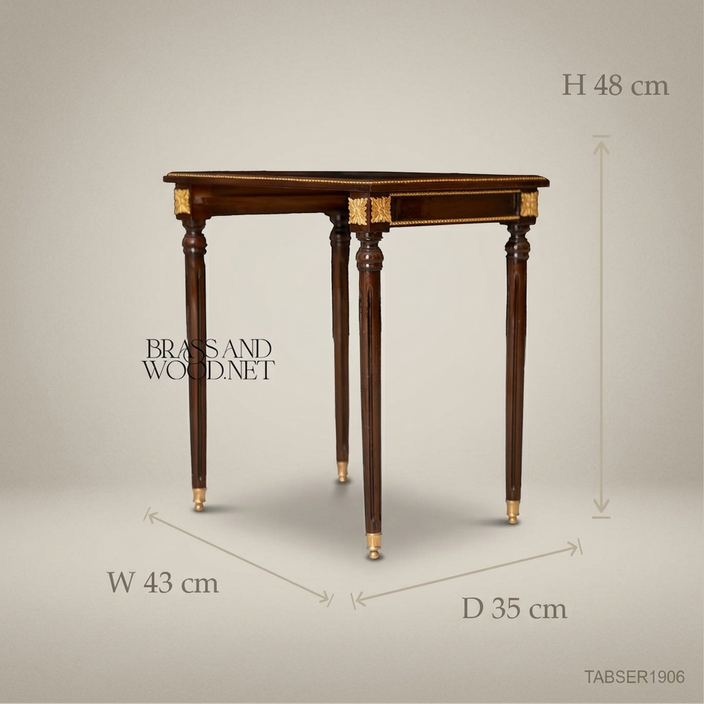 Brown Nesting Serving Table Set - Model 5