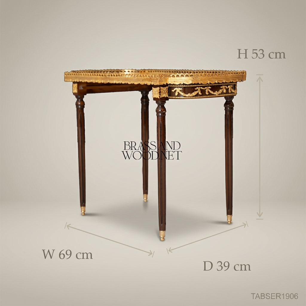 Brown Nesting Serving Table Set - Model 5