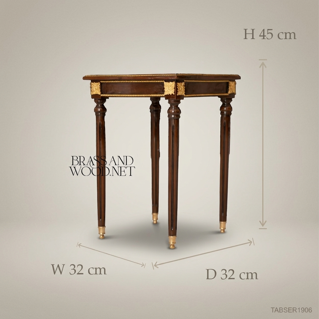 Brown Nesting Serving Table Set - Model 5