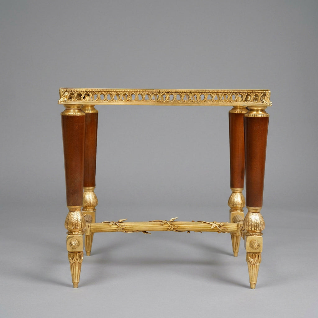 Glass-Top Brass Coffee & Corner Table Set