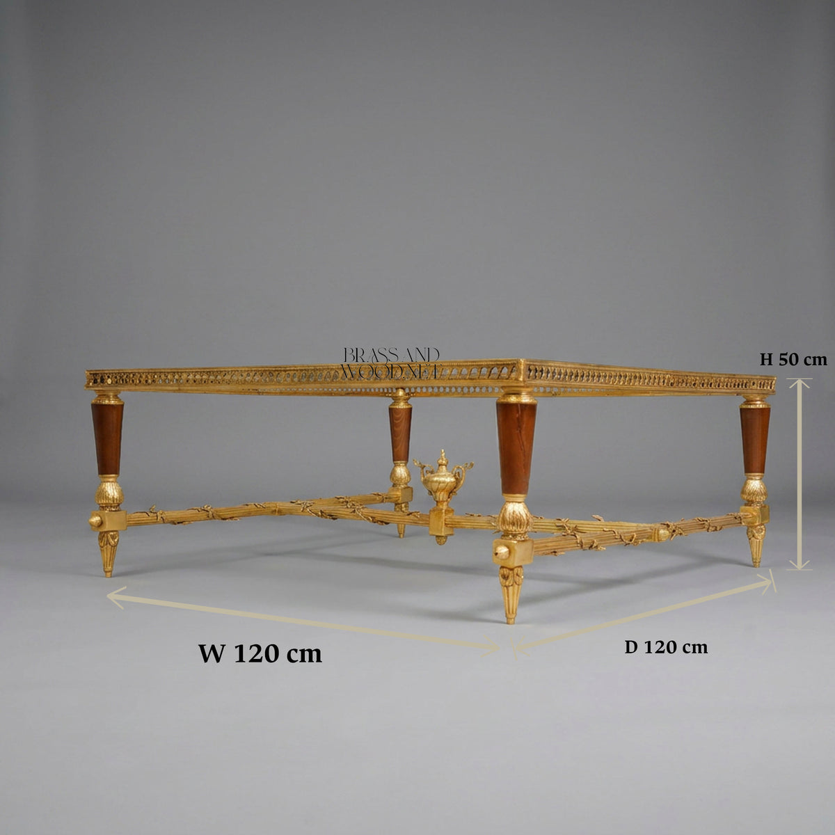 Glass-Top Brass Coffee & Corner Table Set