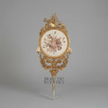 French Ribbon-Crest Wall Plaque with Hand-Painted Floral Oval