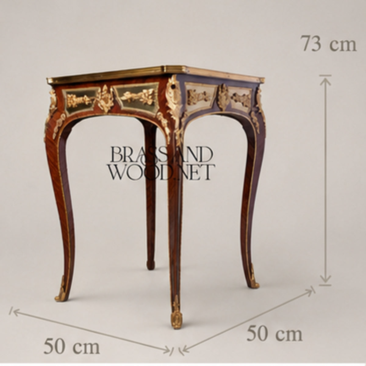 Louis XV Sunburst Marquetry & Porcelain Table Set