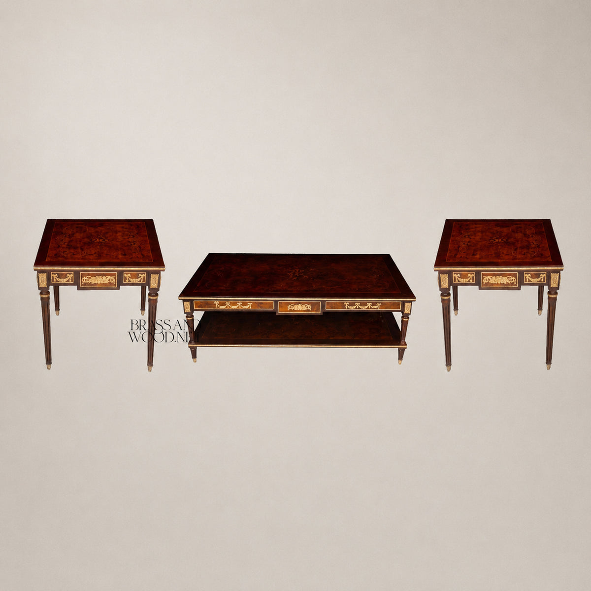Marquetry Salon Table Set of 3