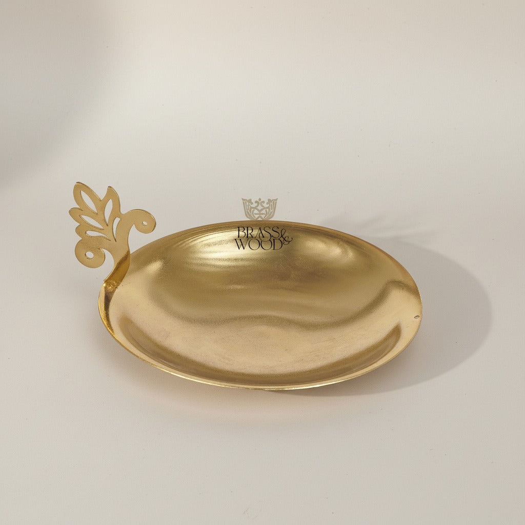 Baroque Footed Crystal & Metal Incense Burner with Pierced Gallery — Gold