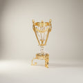 Classical Crystal & Brass Incense Burner - Fluted Urn with Ornate Stand — Gold