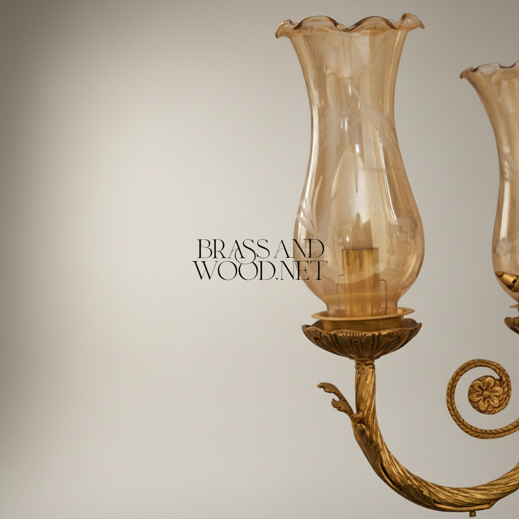 Empire Neoclassical Six-Arm Candelabra with Green Marble Base and Acanthus Scroll Arms