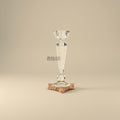 Baroque Cut-Crystal Bowl on Ornate Brass Tripod Stand - Antique