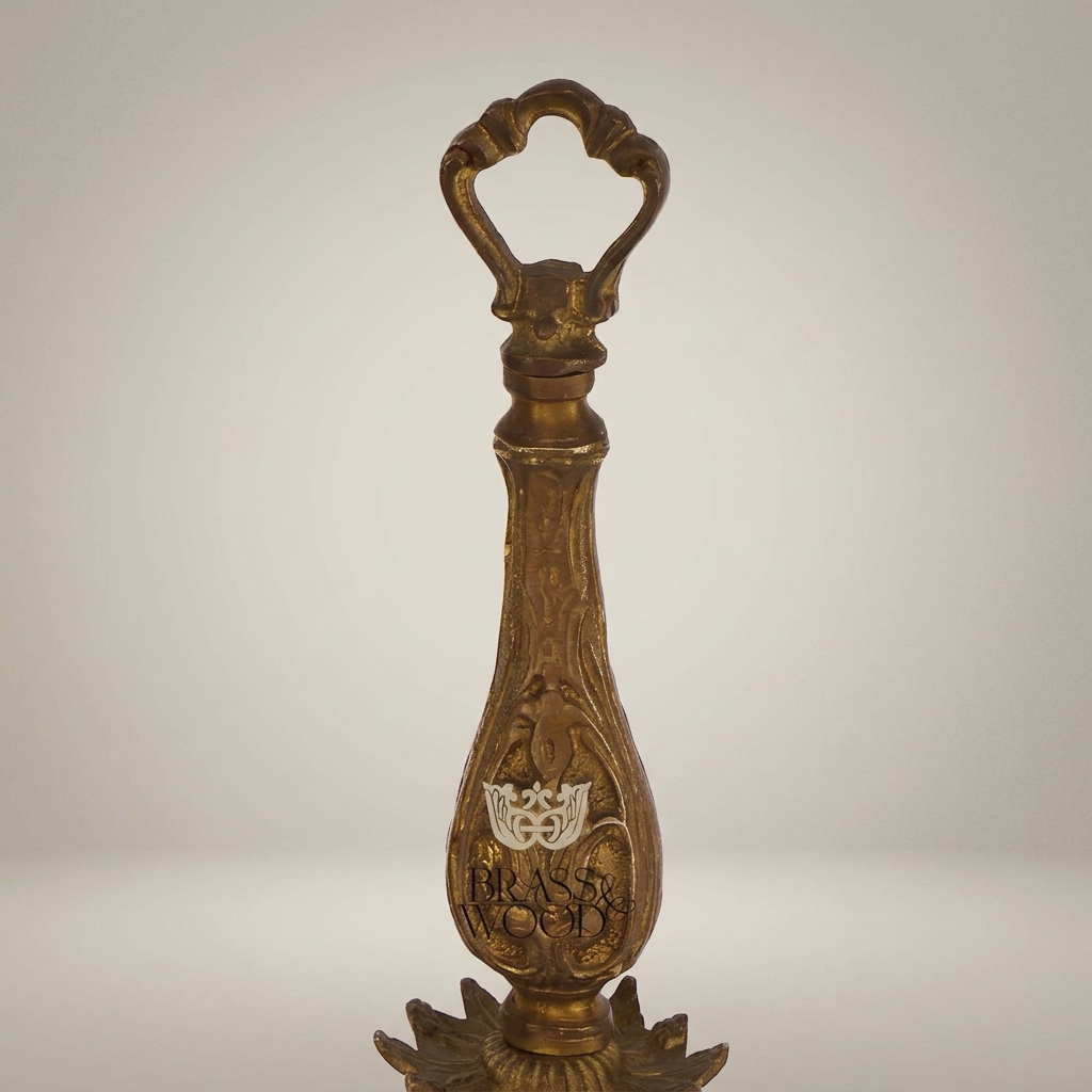 Baroque Arabesque Brass & Crystal Bell – Baluster Handle with Cut Crystal — Antique Gold