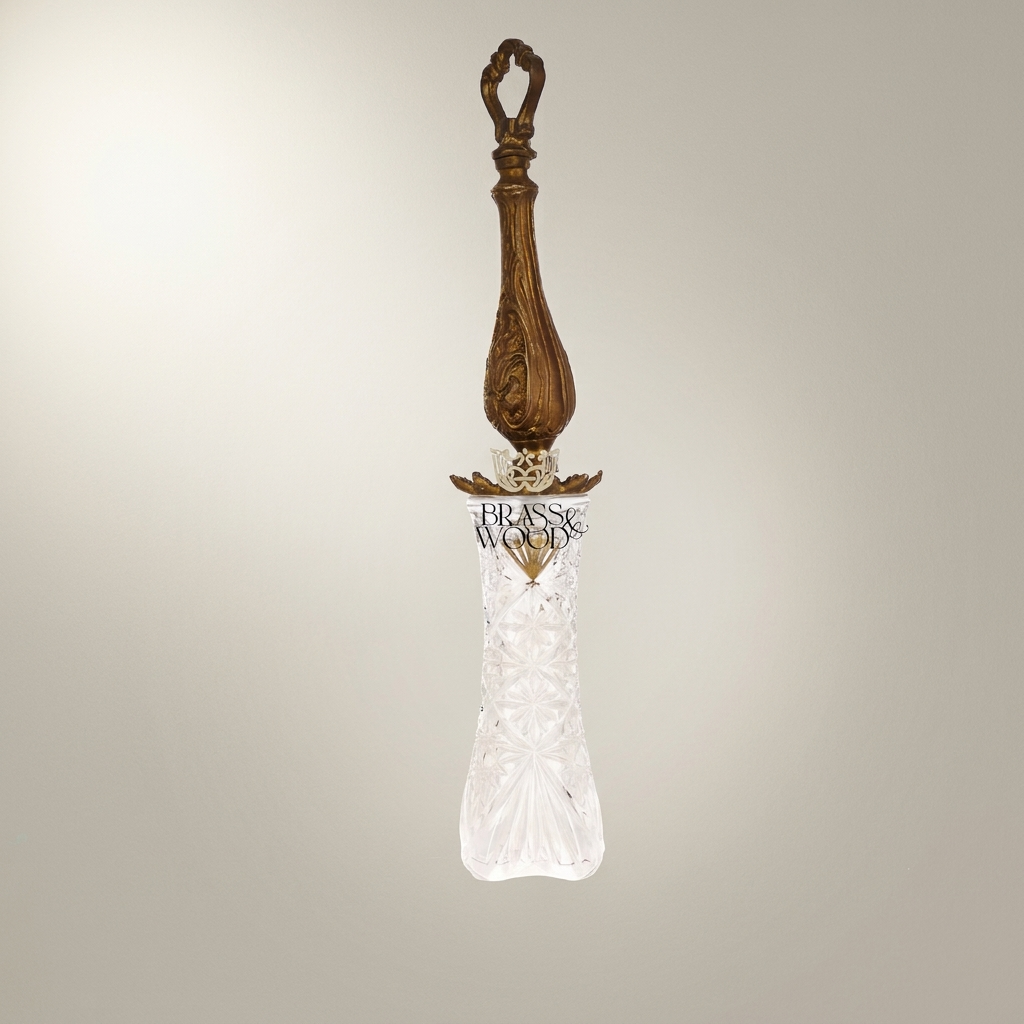 Baroque Arabesque Brass & Crystal Bell – Baluster Handle with Cut Crystal — Antique Gold