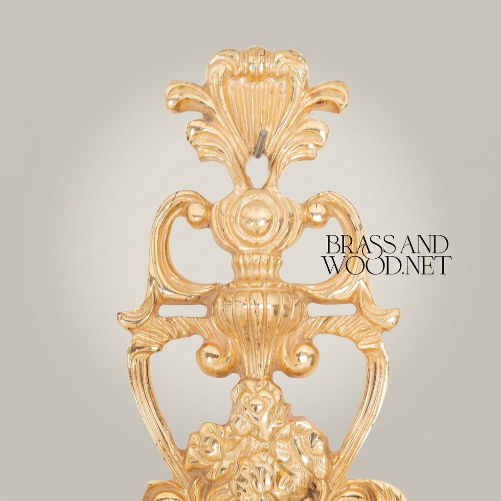Baroque Brass 5-Arm Wall Sconce with Acanthus Backplate & Ivory Fabric Shades